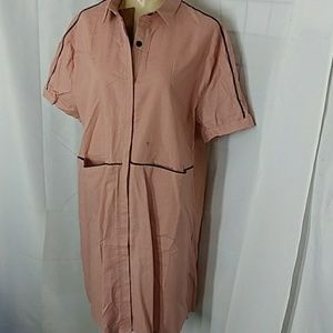 Linen look Blush mini dress